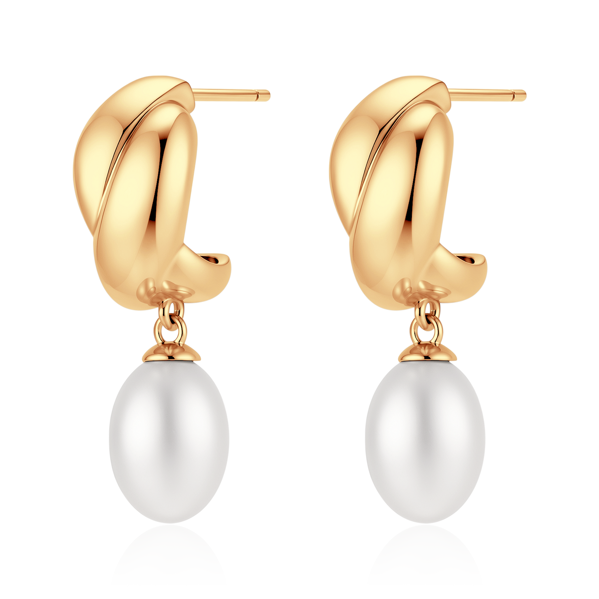 Boucles d’oreilles demi-créoles perle ovale