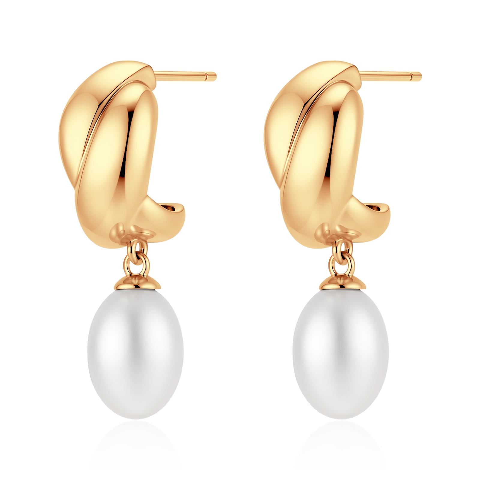 Boucles d’oreilles demi-créoles perle ovale