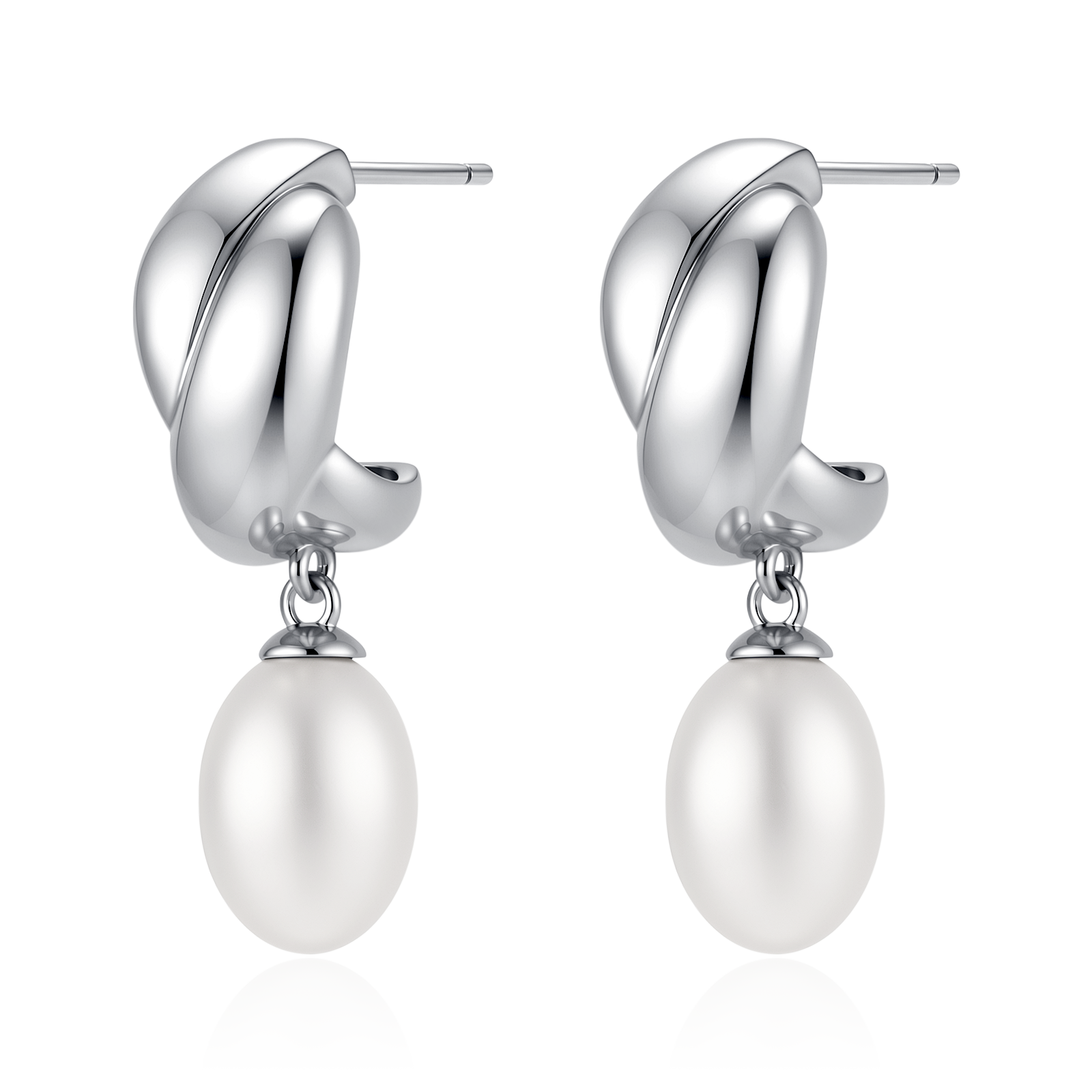 Boucles d’oreilles demi-créoles perle ovale