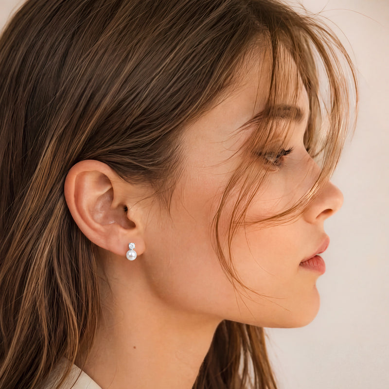 Boucles d’oreilles perles et zircons
