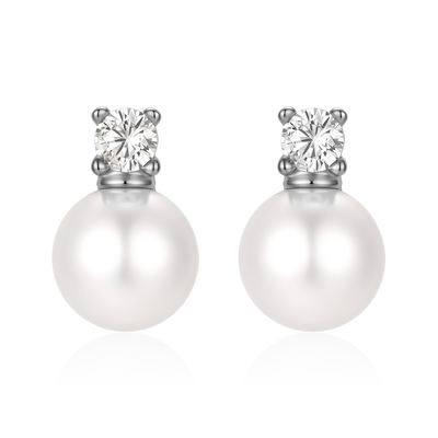 Boucles d’oreilles perles et zircons
