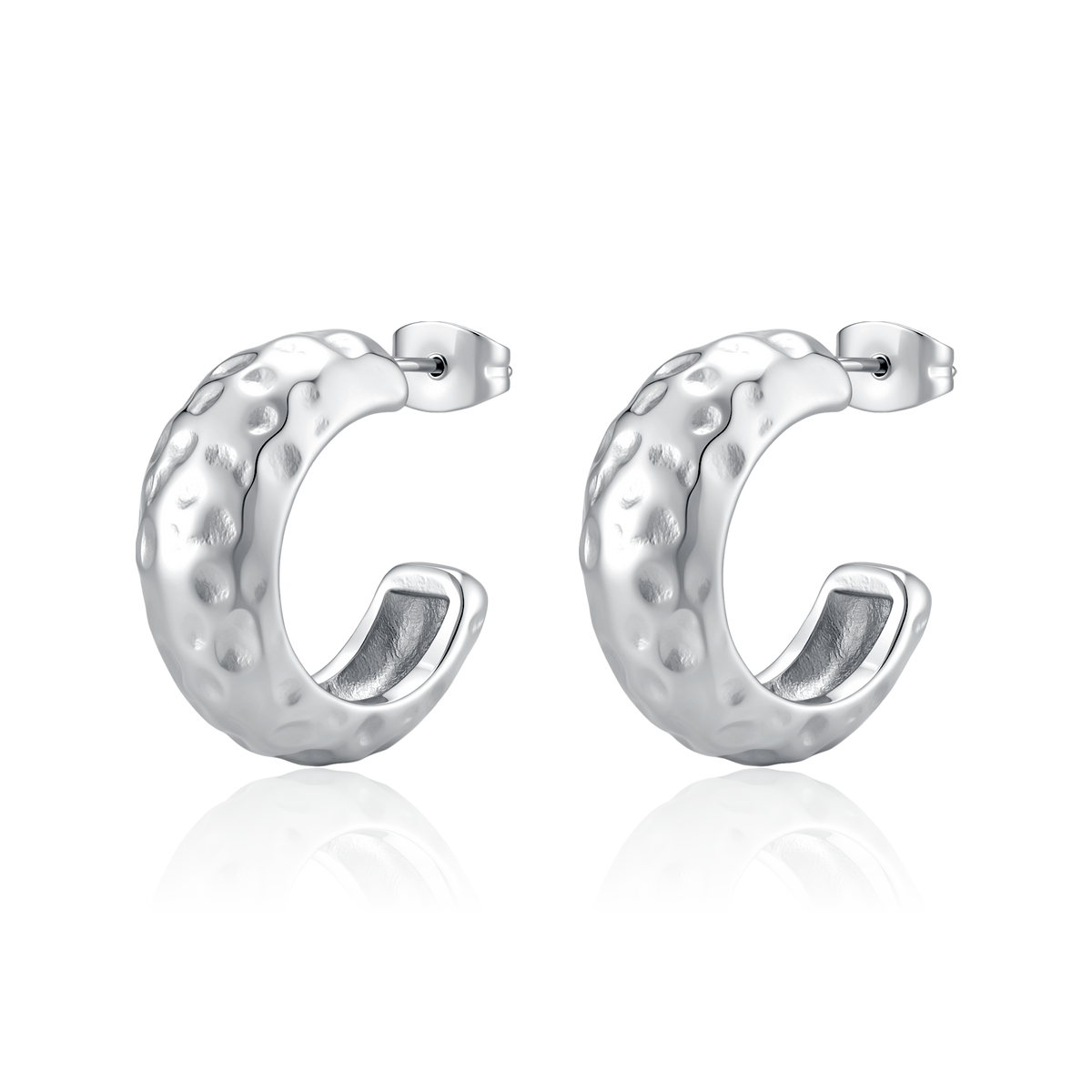 Boucles d’oreilles semi-cerclées contourées