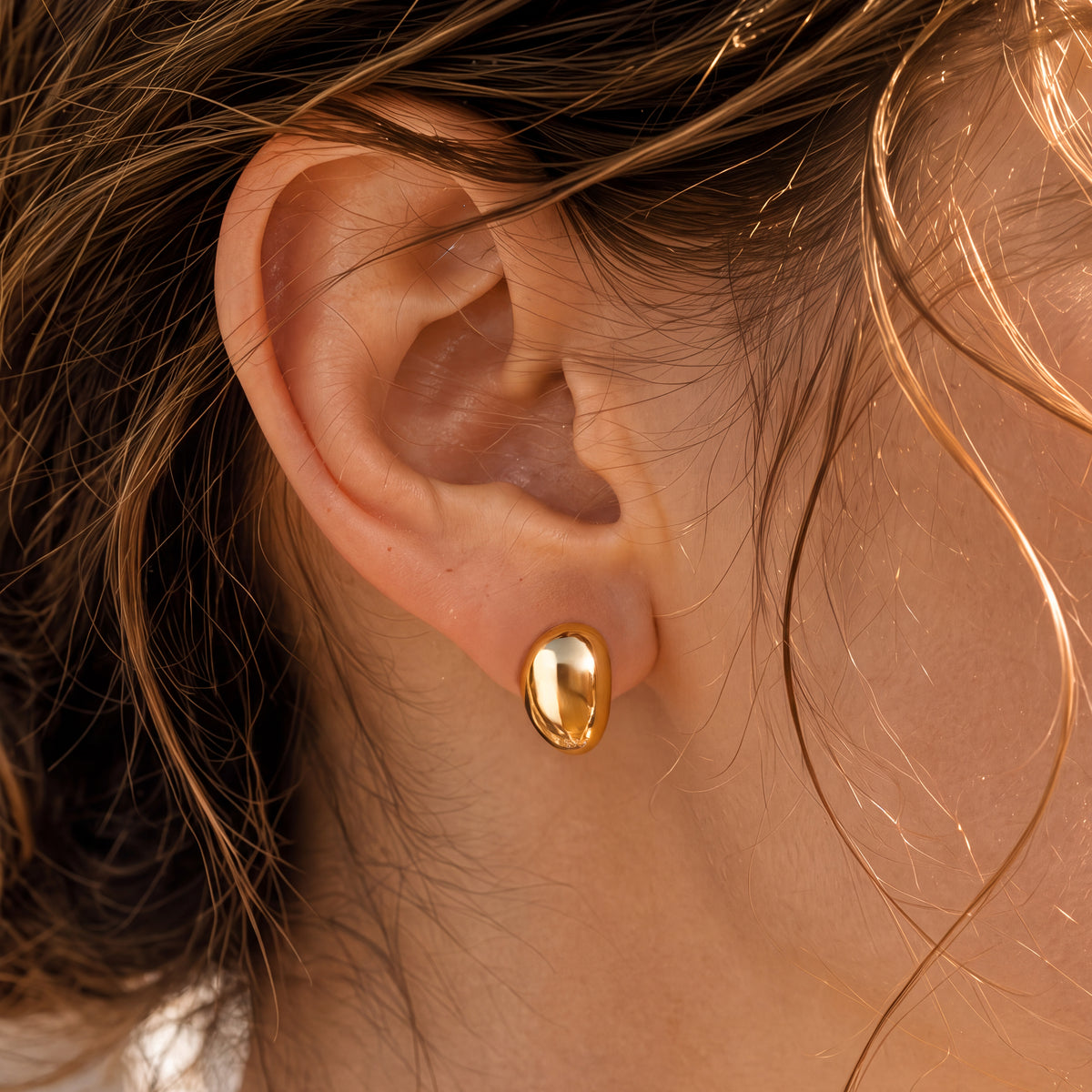 Boucles d'oreilles ovales solides