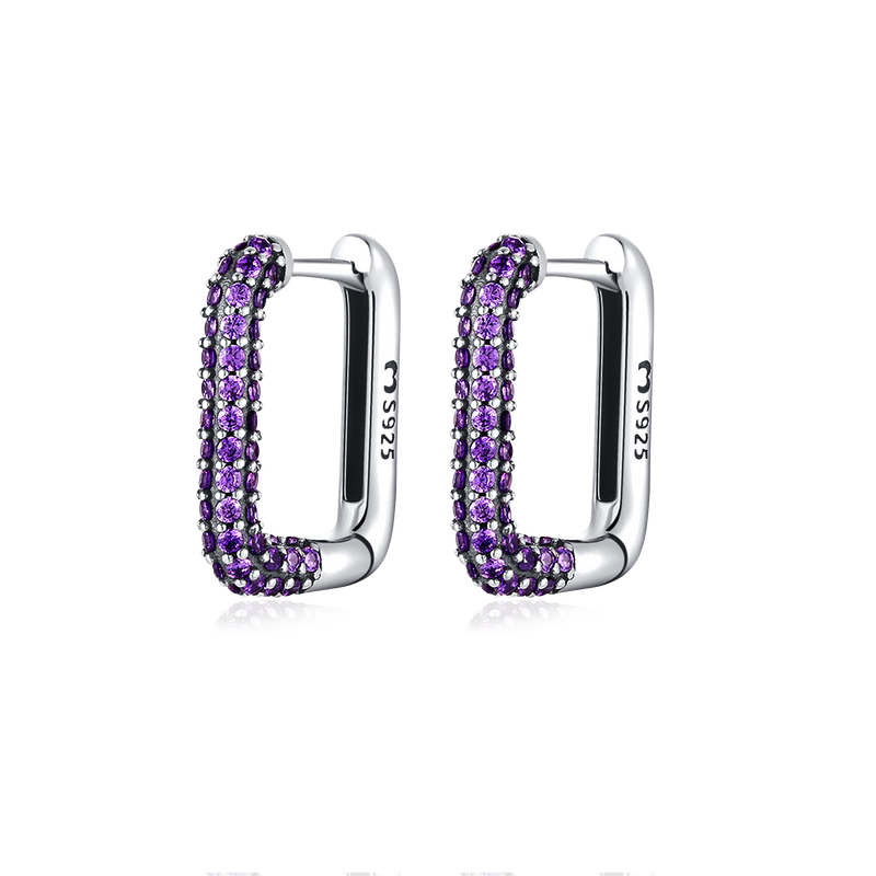 Boucles d'oreilles carrées lumineuses