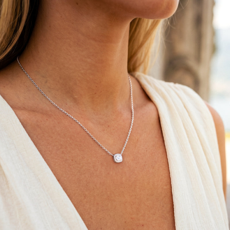 Collier zircone carrée