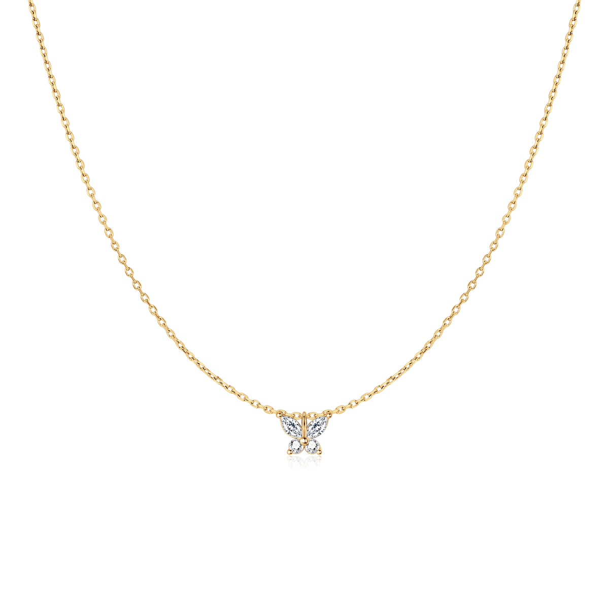 White Butterfly Necklace - SophiaJewels