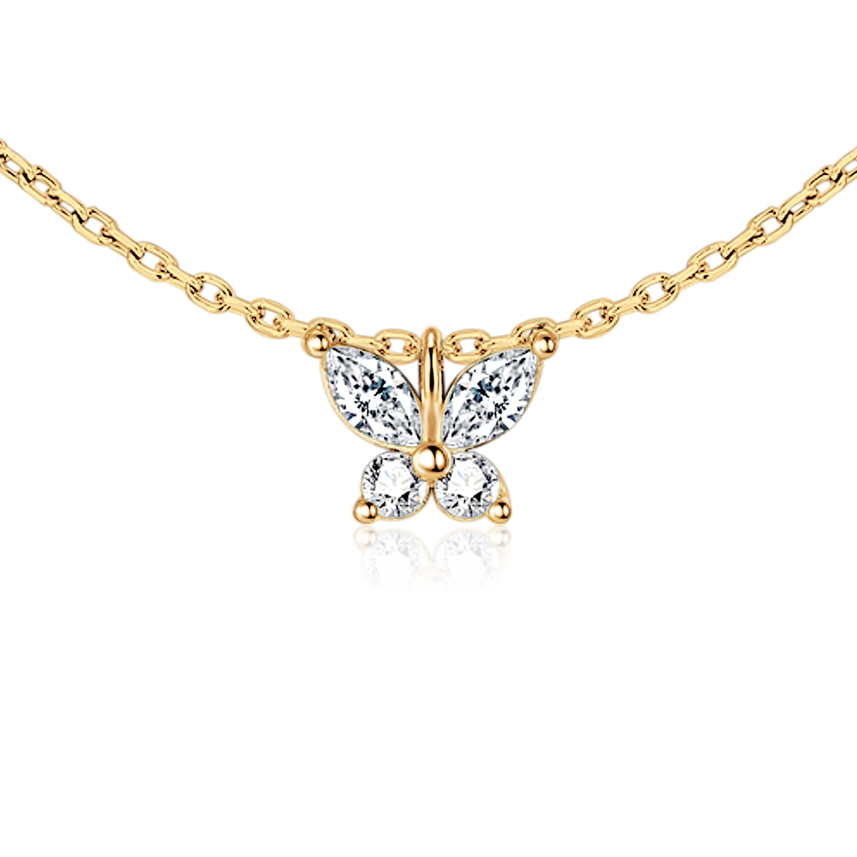 White Butterfly Necklace - SophiaJewels