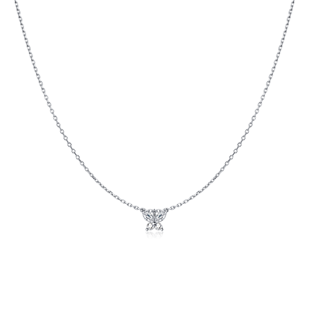 White Butterfly Necklace - SophiaJewels
