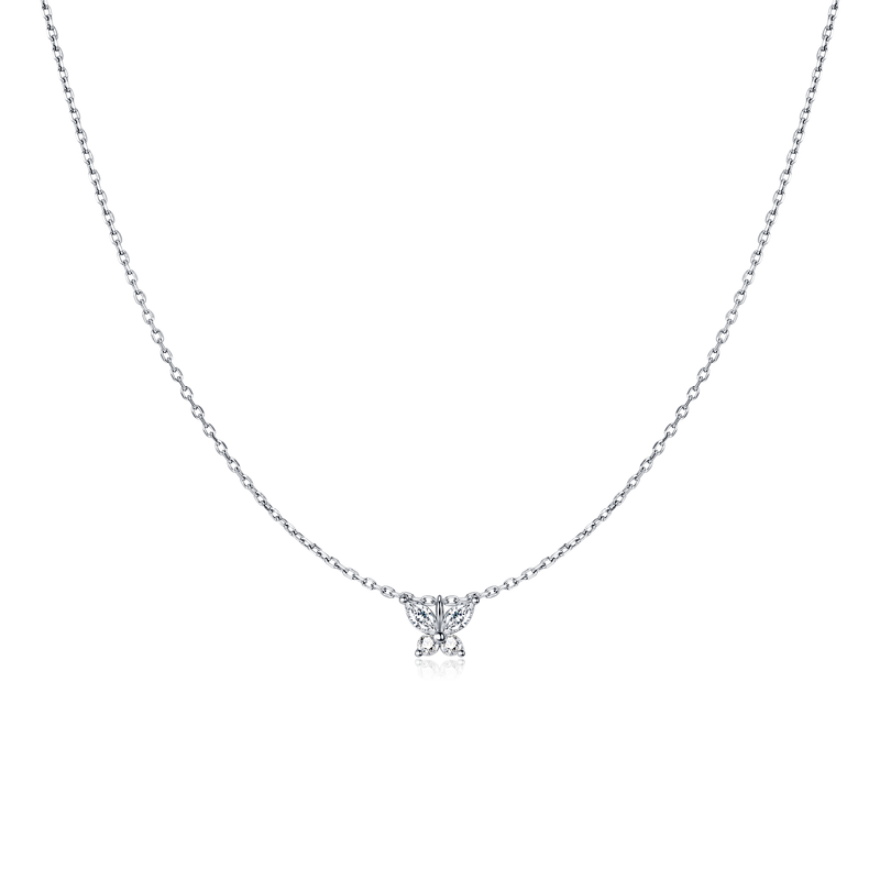 White Butterfly Necklace - SophiaJewels