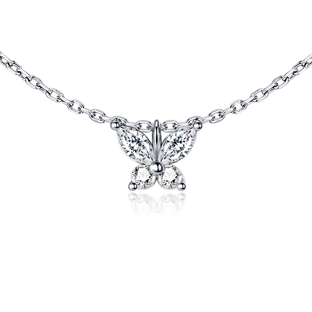 White Butterfly Necklace - SophiaJewels