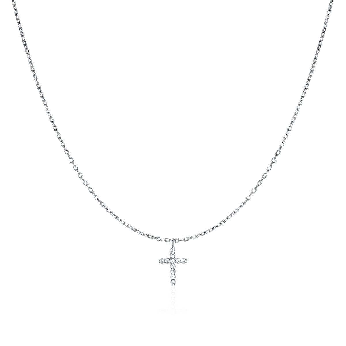 Collier croix en zirconiums