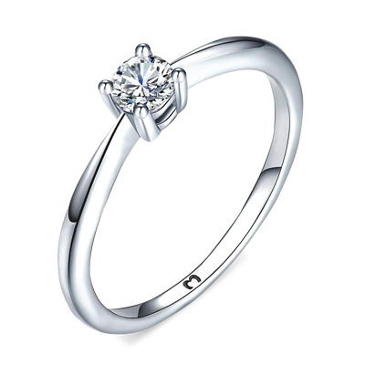 Bague solitaire à zircons