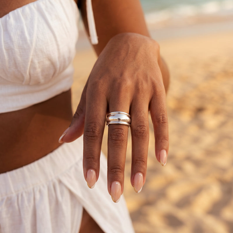 Bague large ondulée
