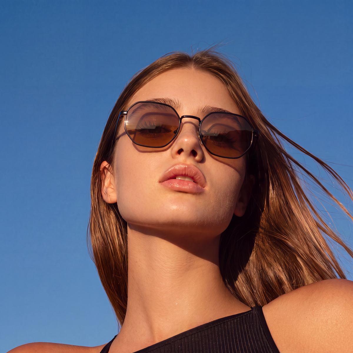 Sonnenbrille für Damen Silhouette ~ Schwarz-Braun