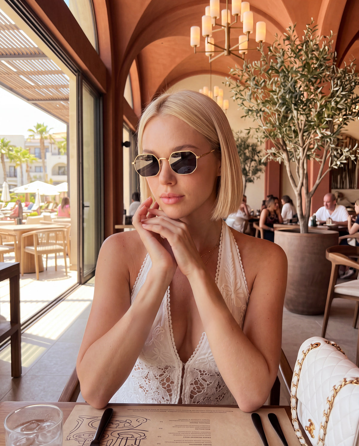 Lunettes de soleil pour femme Silhouette ~ Dorée-Noire