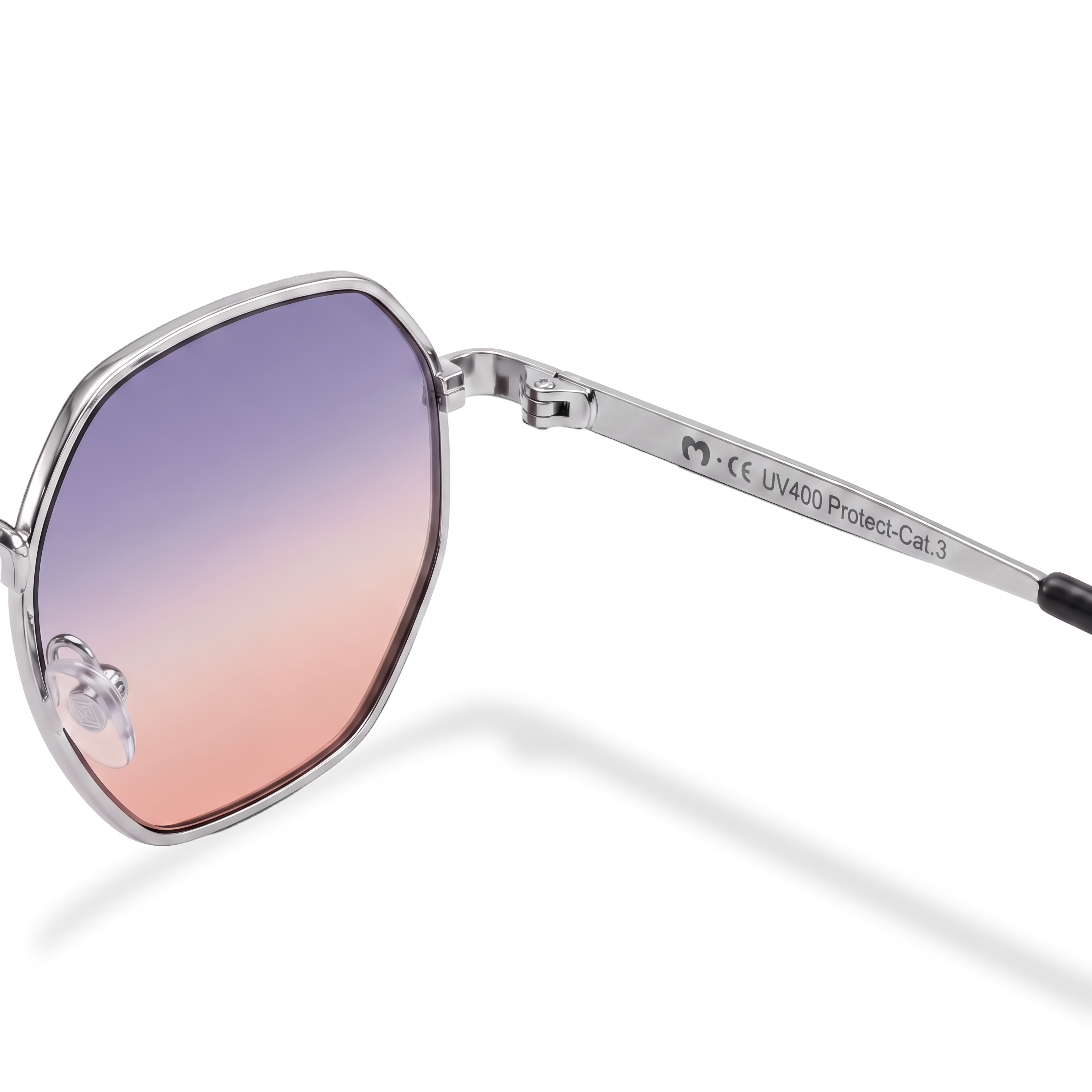 Lunettes de soleil femme Silhouette ~ Argent-Bleu T