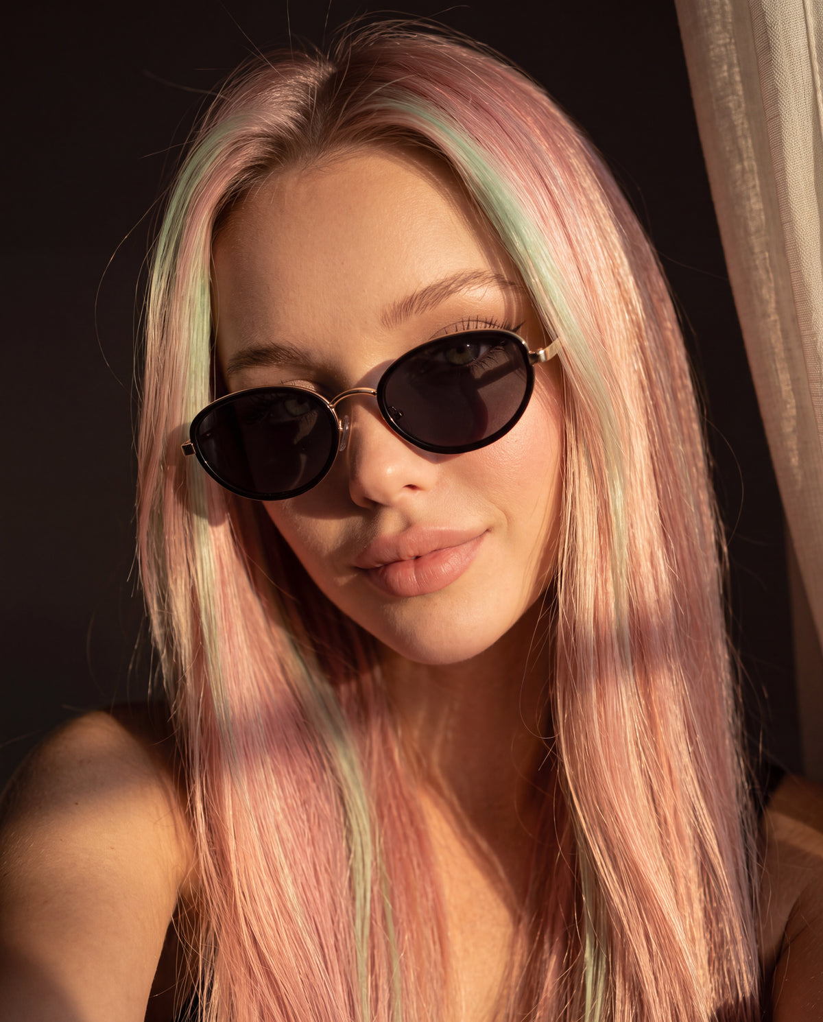 Sonnenbrille für Damen Contour ~ Gold-Schwarz