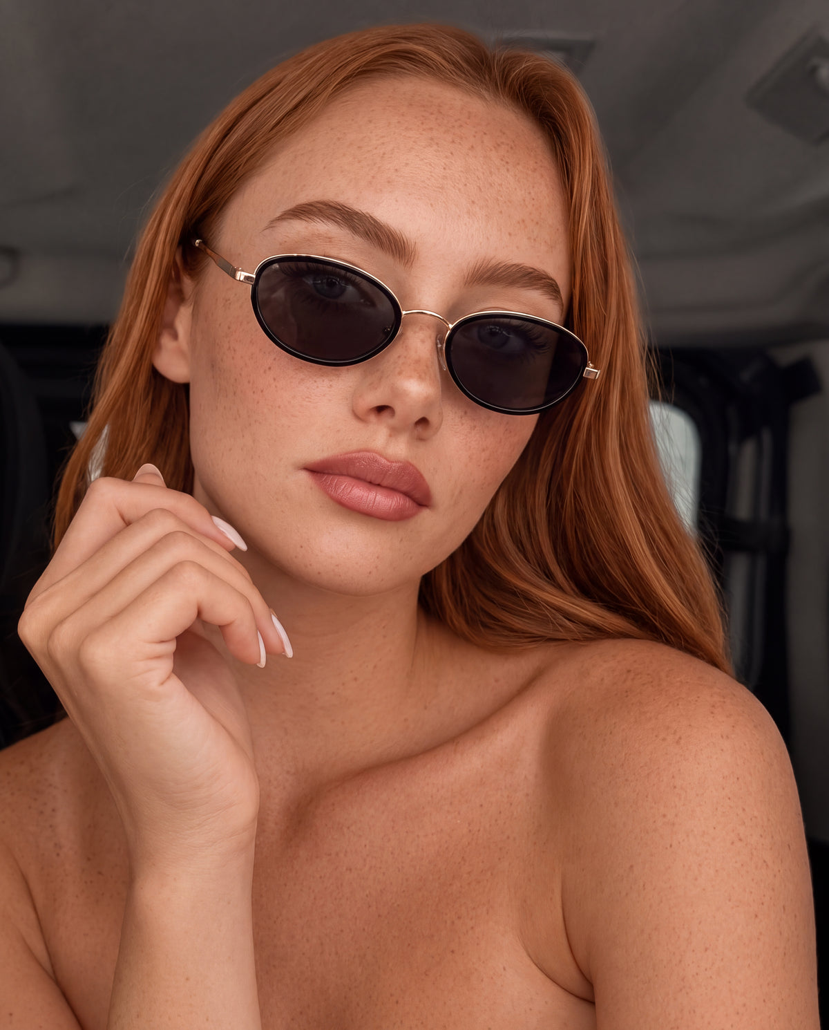 Sonnenbrille für Damen Contour ~ Gold-Schwarz