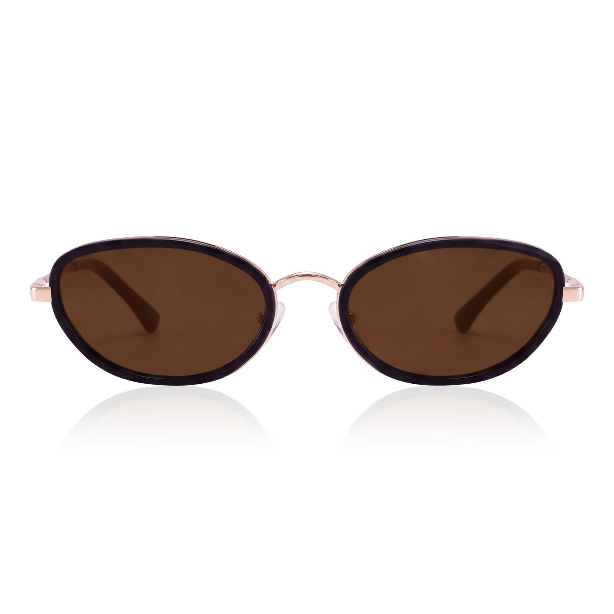 Lunettes de soleil femme Contour ~ Doré-Marron