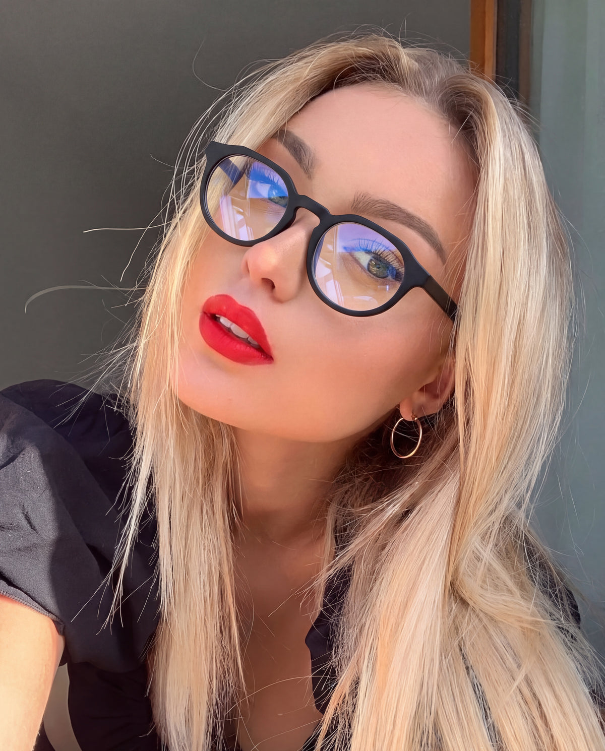 Damen-Sonnenbrille Nova ~ Schwarz-Blaufilter