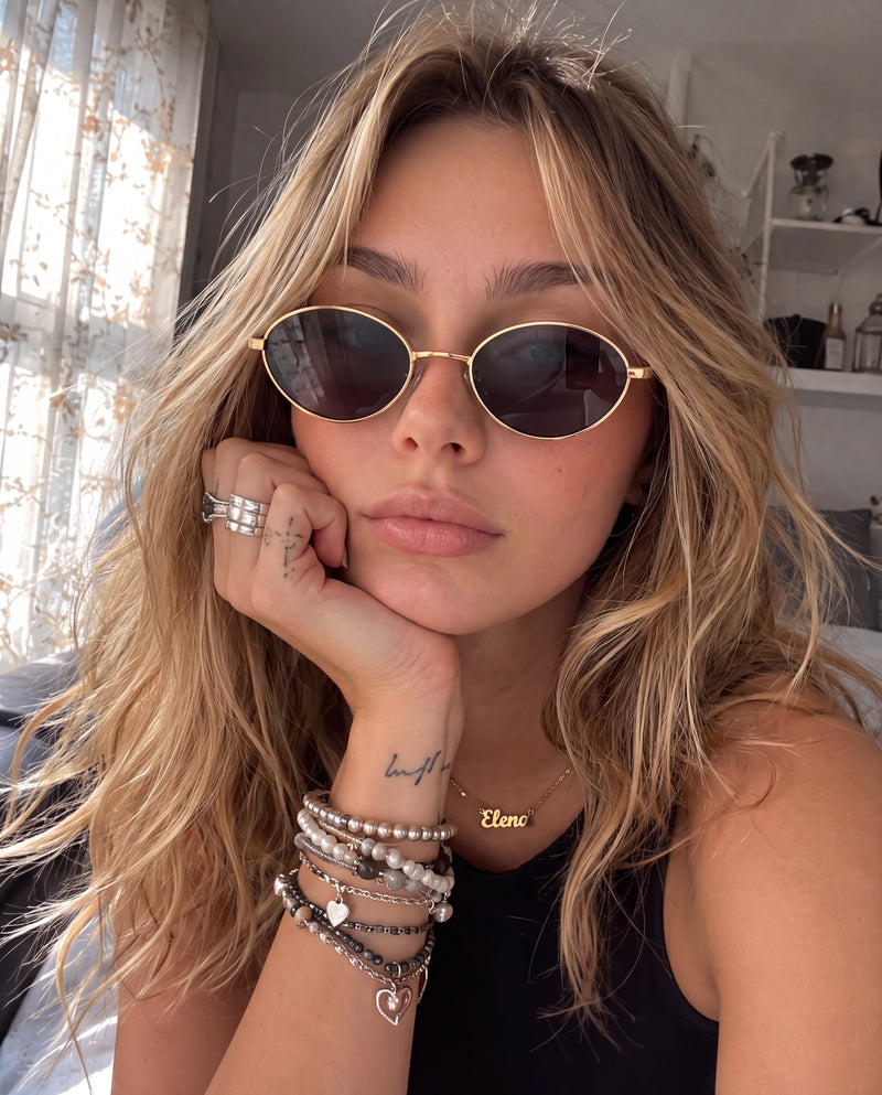 Sonnenbrille Damen Loop ~ Gold-Schwarz