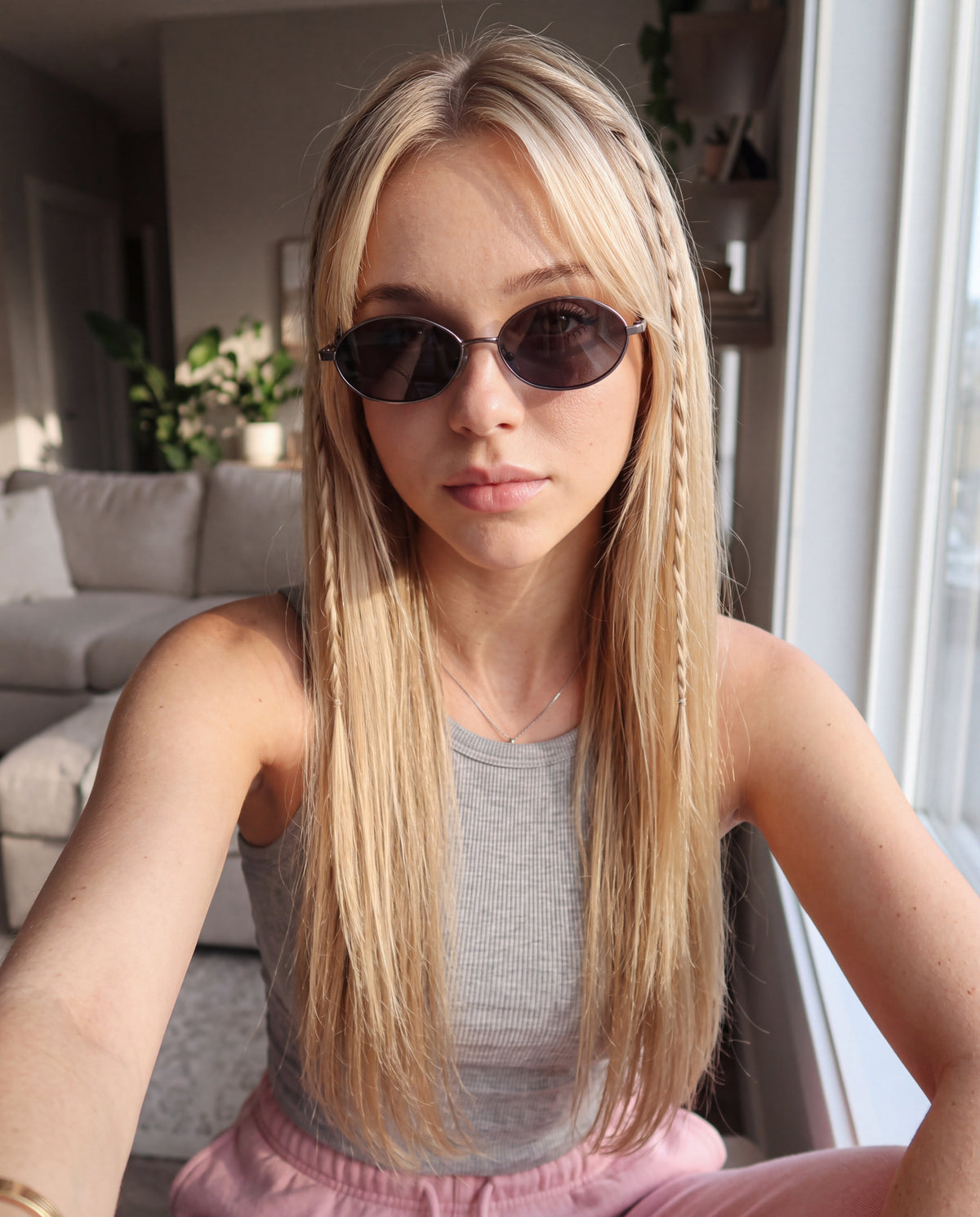 Lunettes de soleil pour femme Loop ~ gris-noir