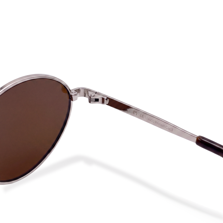 Occhiali da sole da donna Loop ~ Argento-Marrone