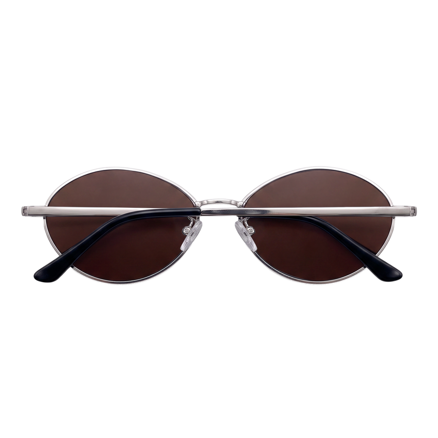 Occhiali da sole da donna Loop ~ Argento-Marrone