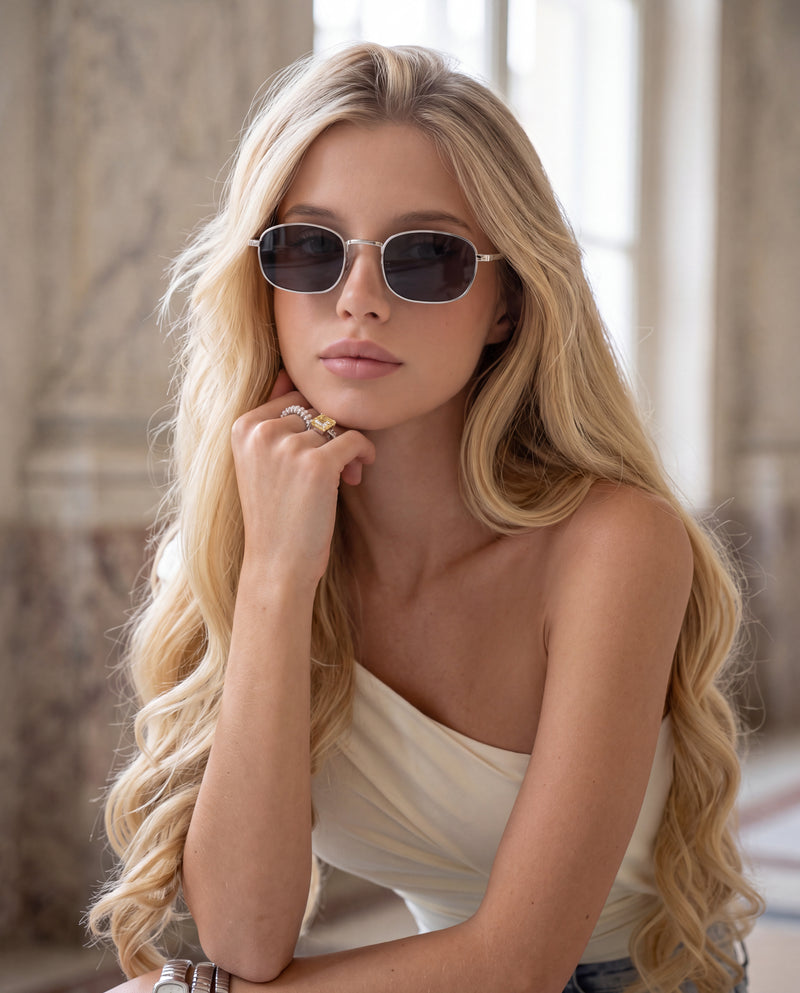 Sonnenbrille für Damen Siren ~ Silber-Schwarz