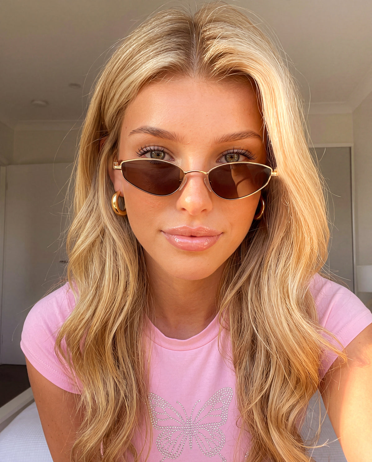 Lunettes de soleil femme Soleil ~ Doré-Marron