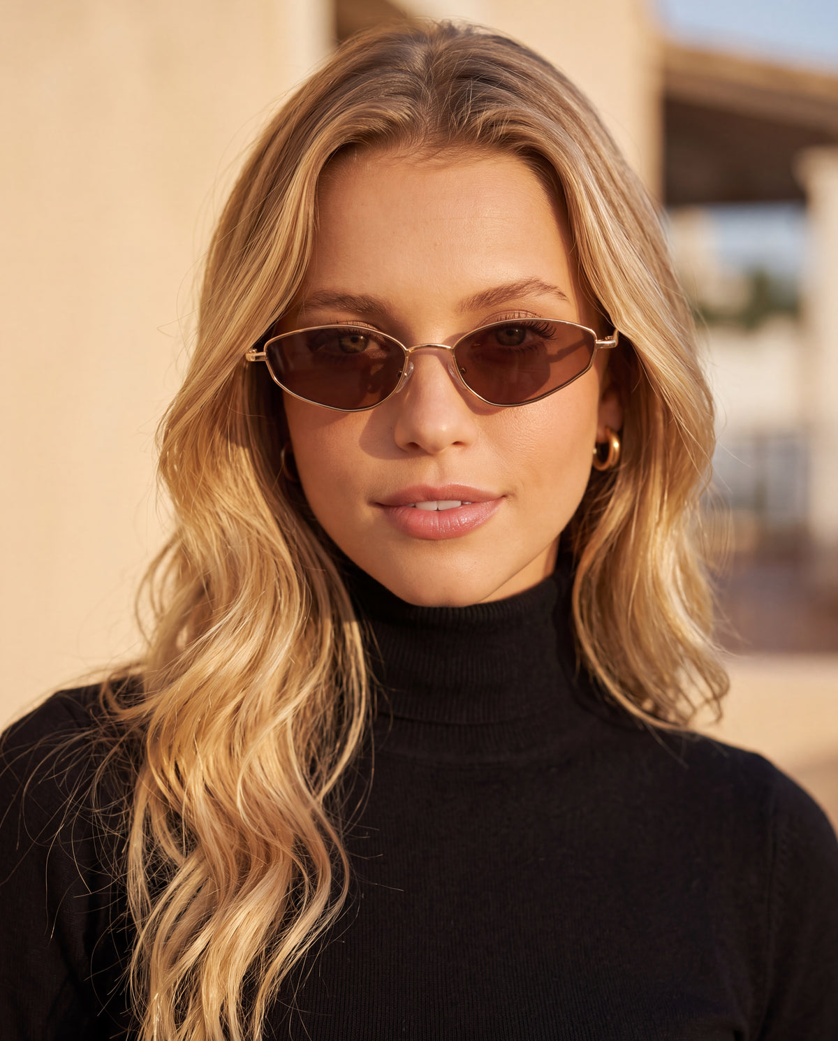 Lunettes de soleil femme Soleil ~ Doré-Marron