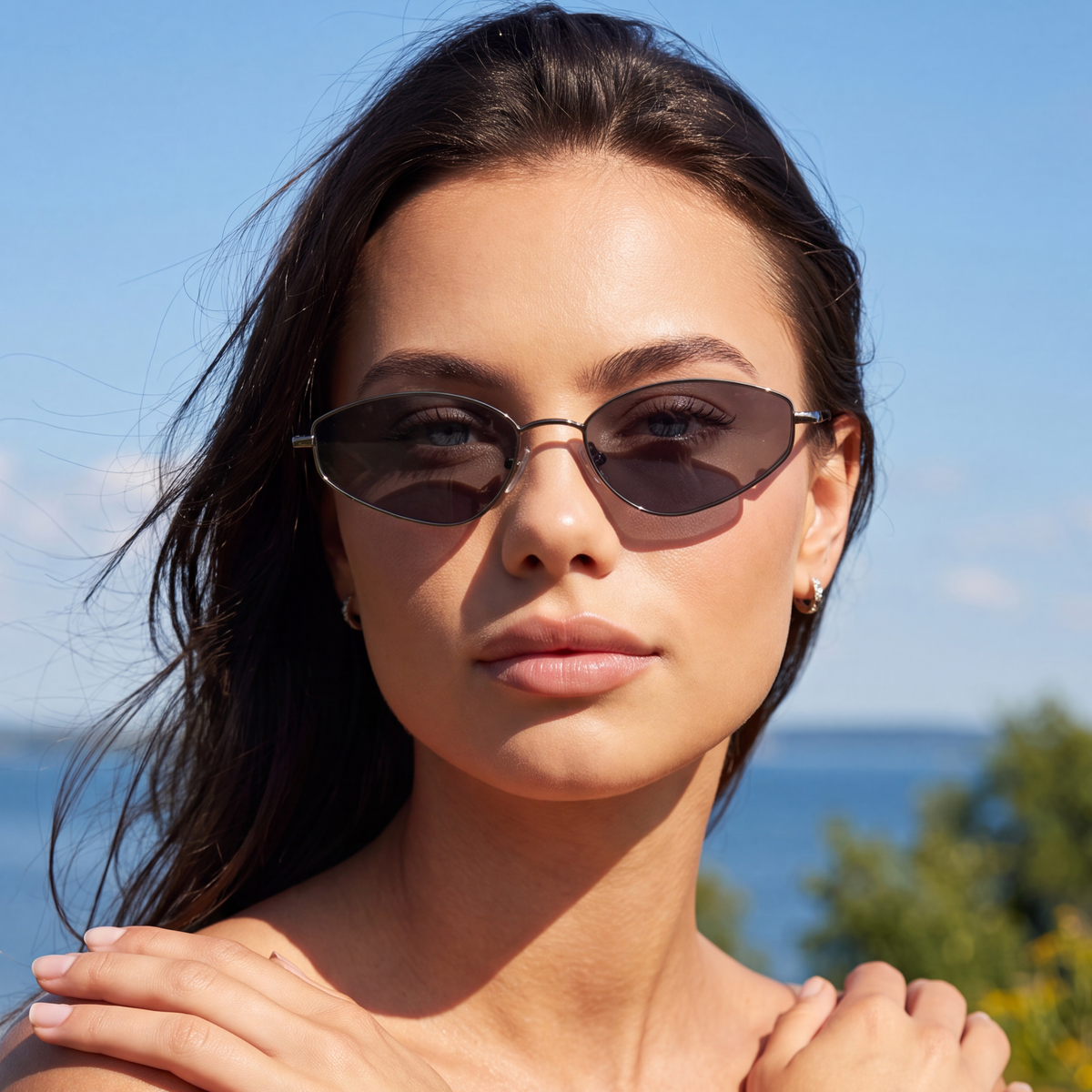 Sonnenbrille für Damen Soleil ~ Grau-Schwarz