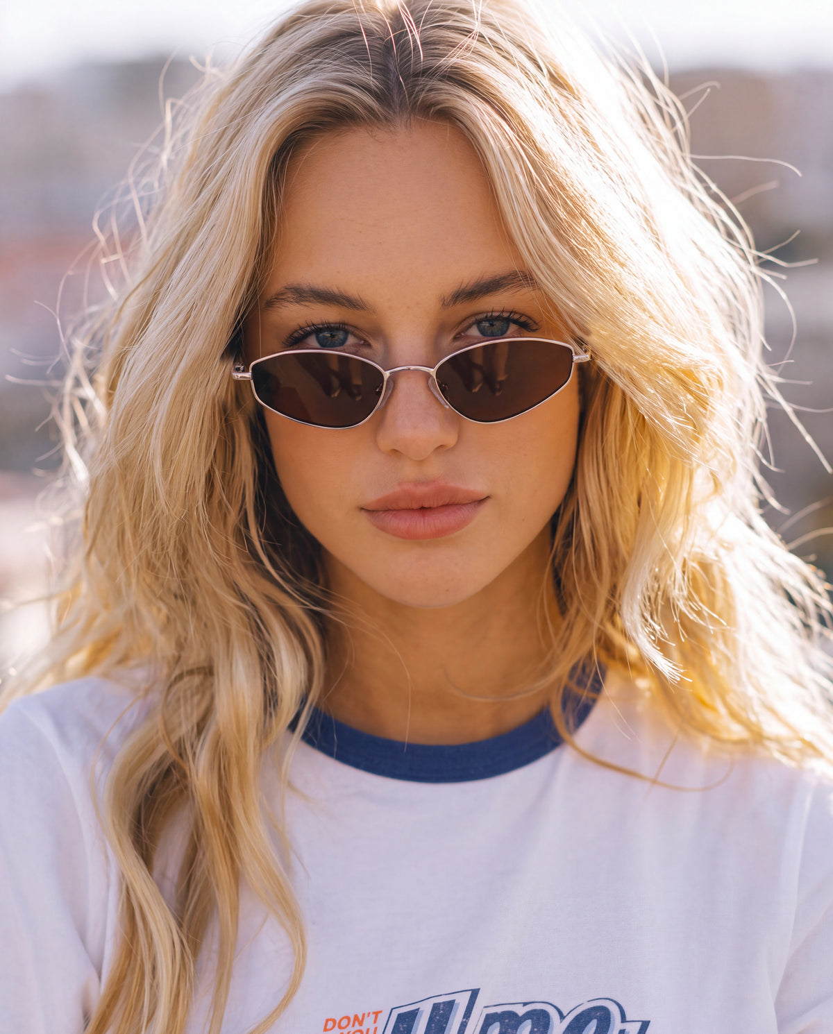 Lunettes de soleil femme Soleil ~ argent-marron