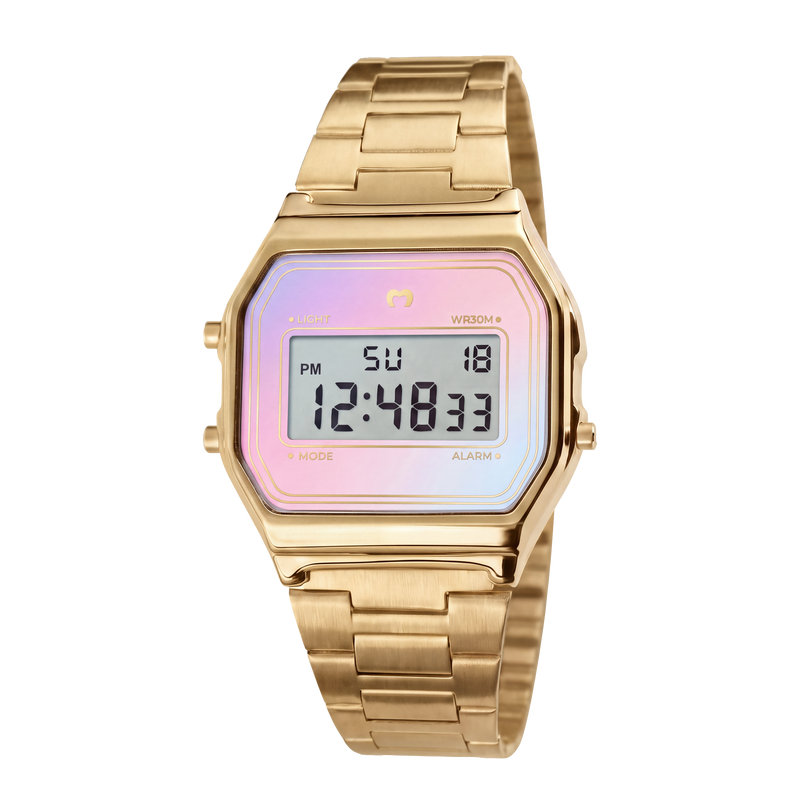 Montre digitale vintage ~ Gold-Sky