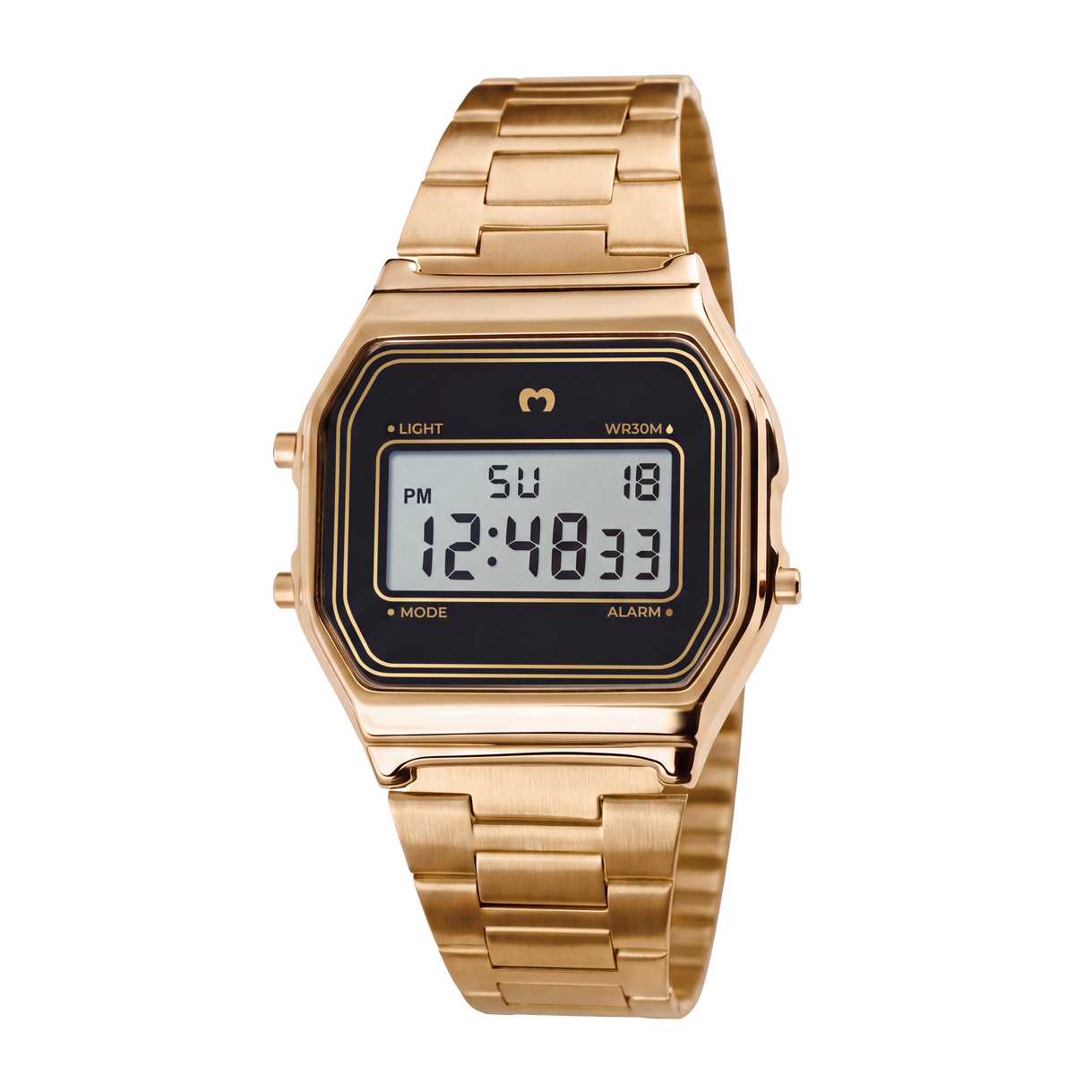 Montre numérique vintage ~ doré-noir