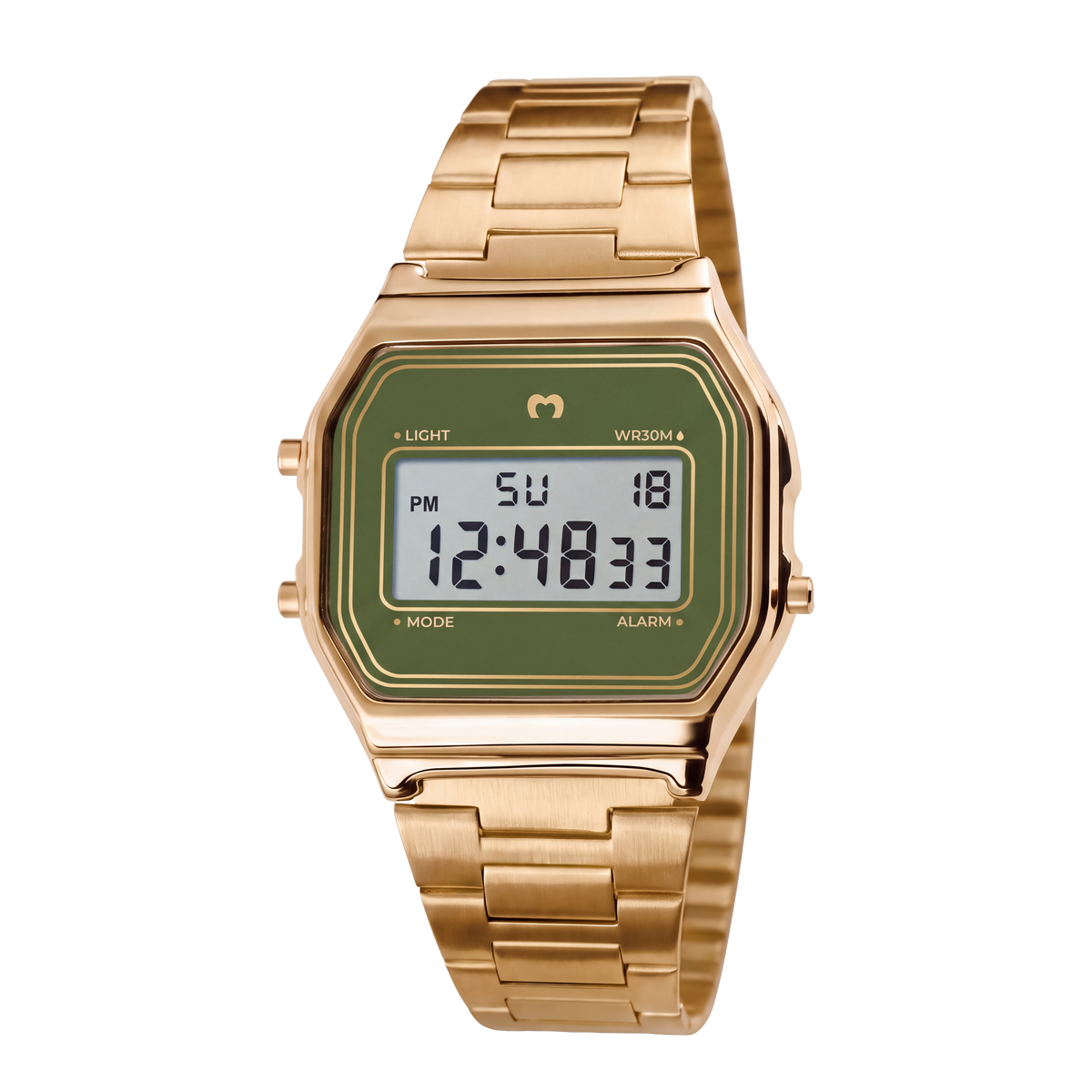 Orologio digitale vintage ~ Gold-Olive