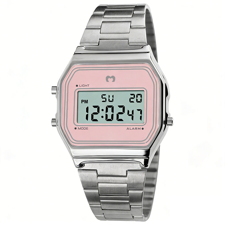 Orologio digitale vintage ~ argento-rosa
