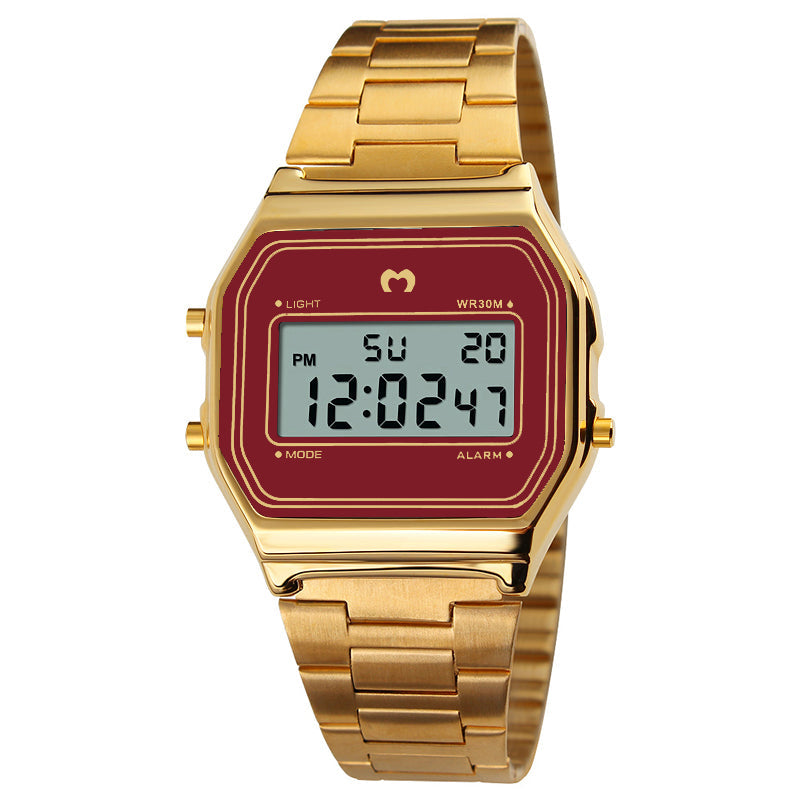 Orologio digitale vintage ~ Oro-Rosso