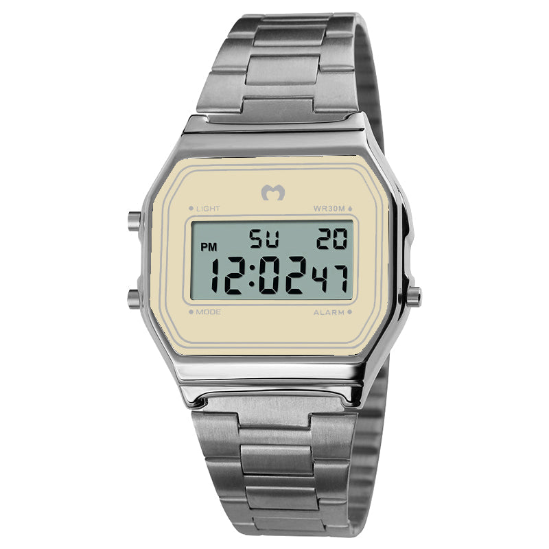 Orologio digitale vintage ~ Argento-Beige