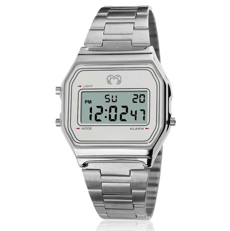 Retro Digitaluhr ~ Silber