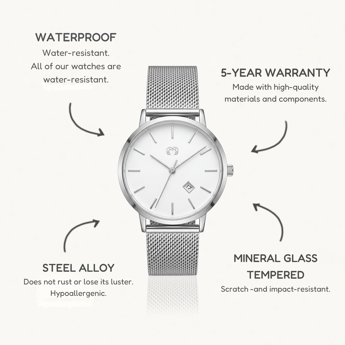 Lumea Jewels Watch ~ SilverWhite