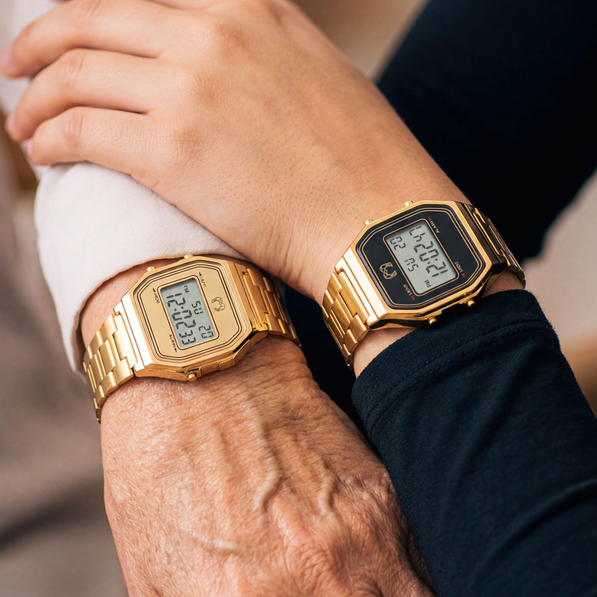 Vintage Digital Watch ~ Gold