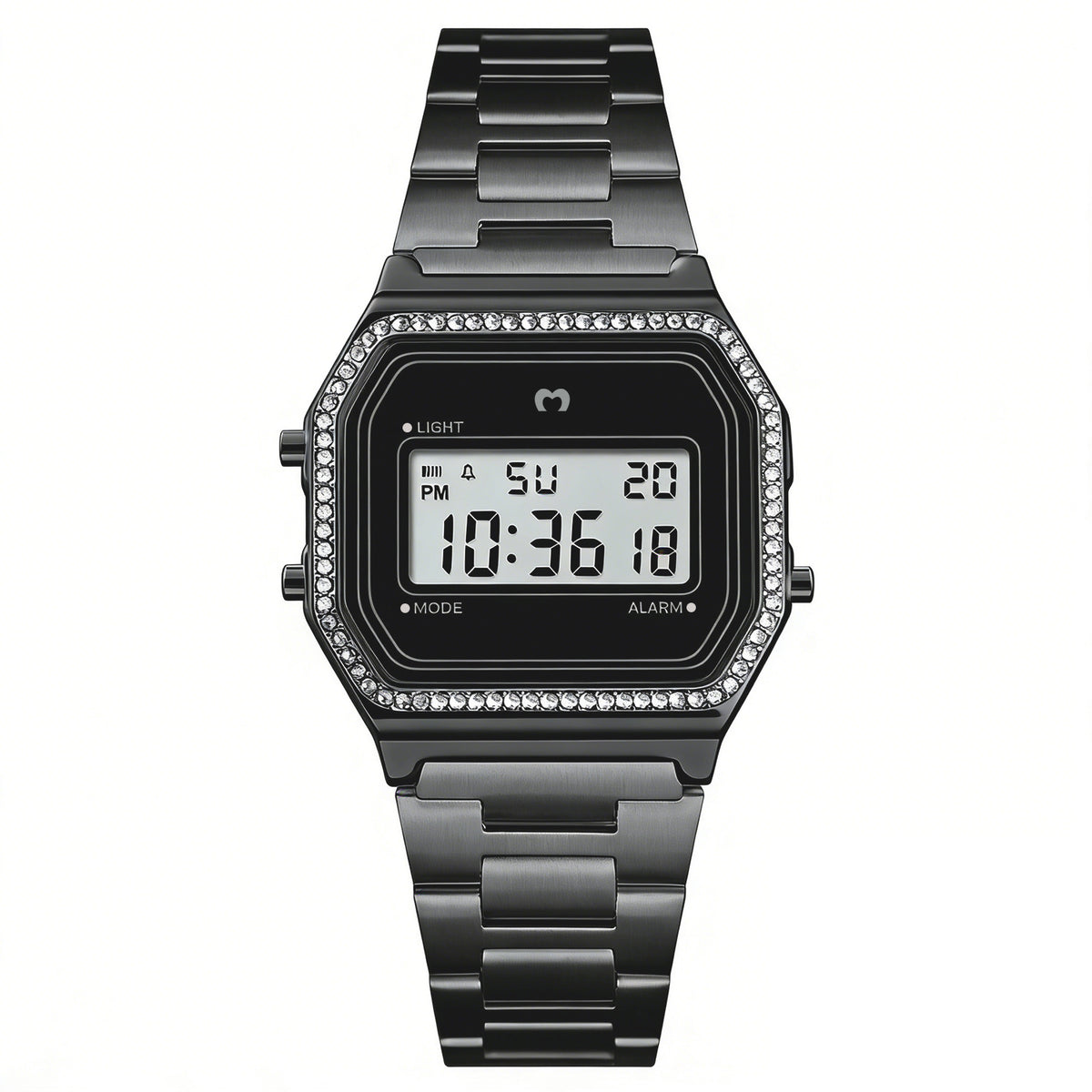 Montre digitale vintage scintillante ~ noire