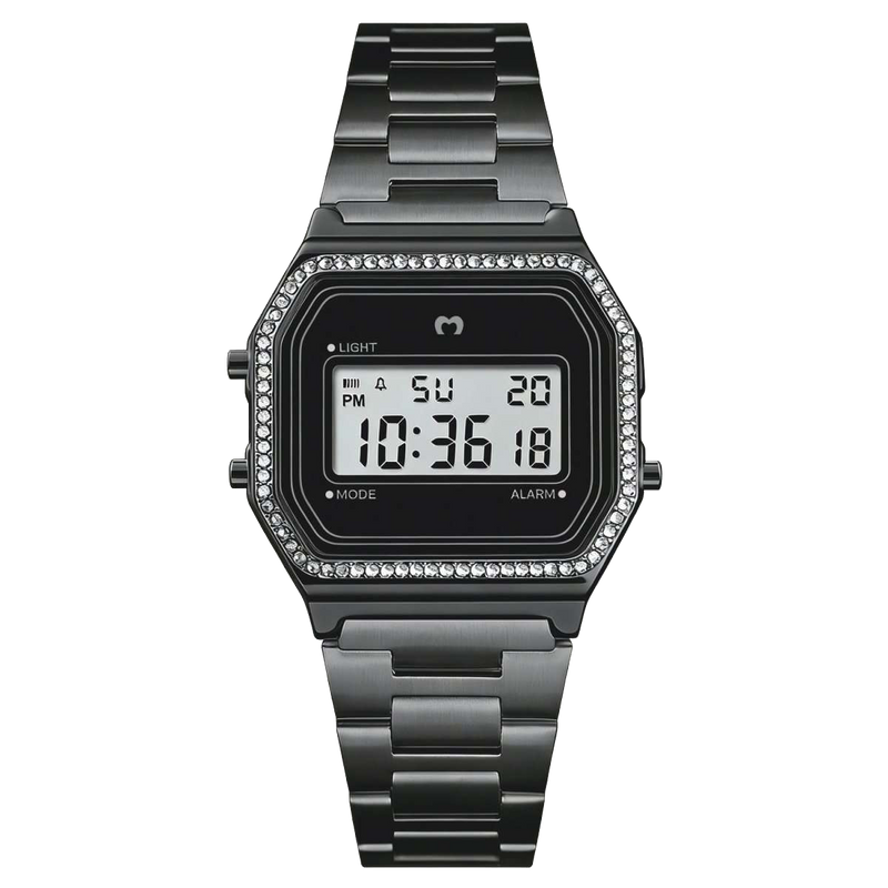 Vintage-Glitzer-Digitaluhr ~ Schwarz