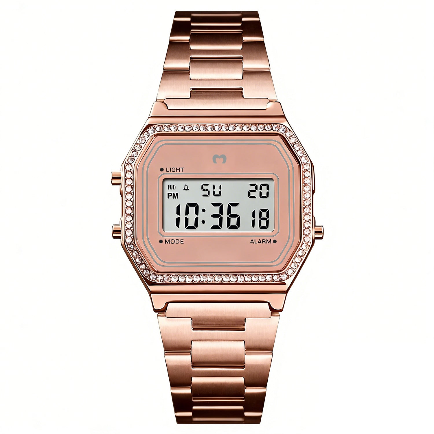Montre digitale vintage brillante ~ Rose Gold