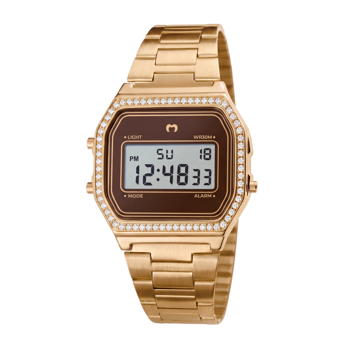 Montre numérique vintage Brillo ~ Gold-Cocoa
