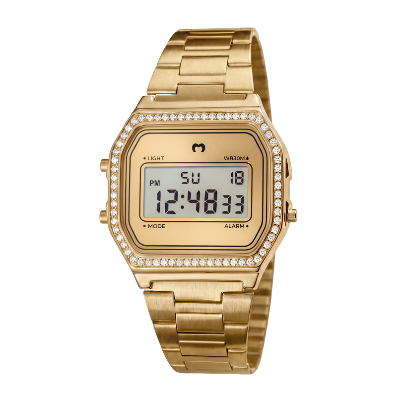 Orologio digitale vintage glitter ~ Oro