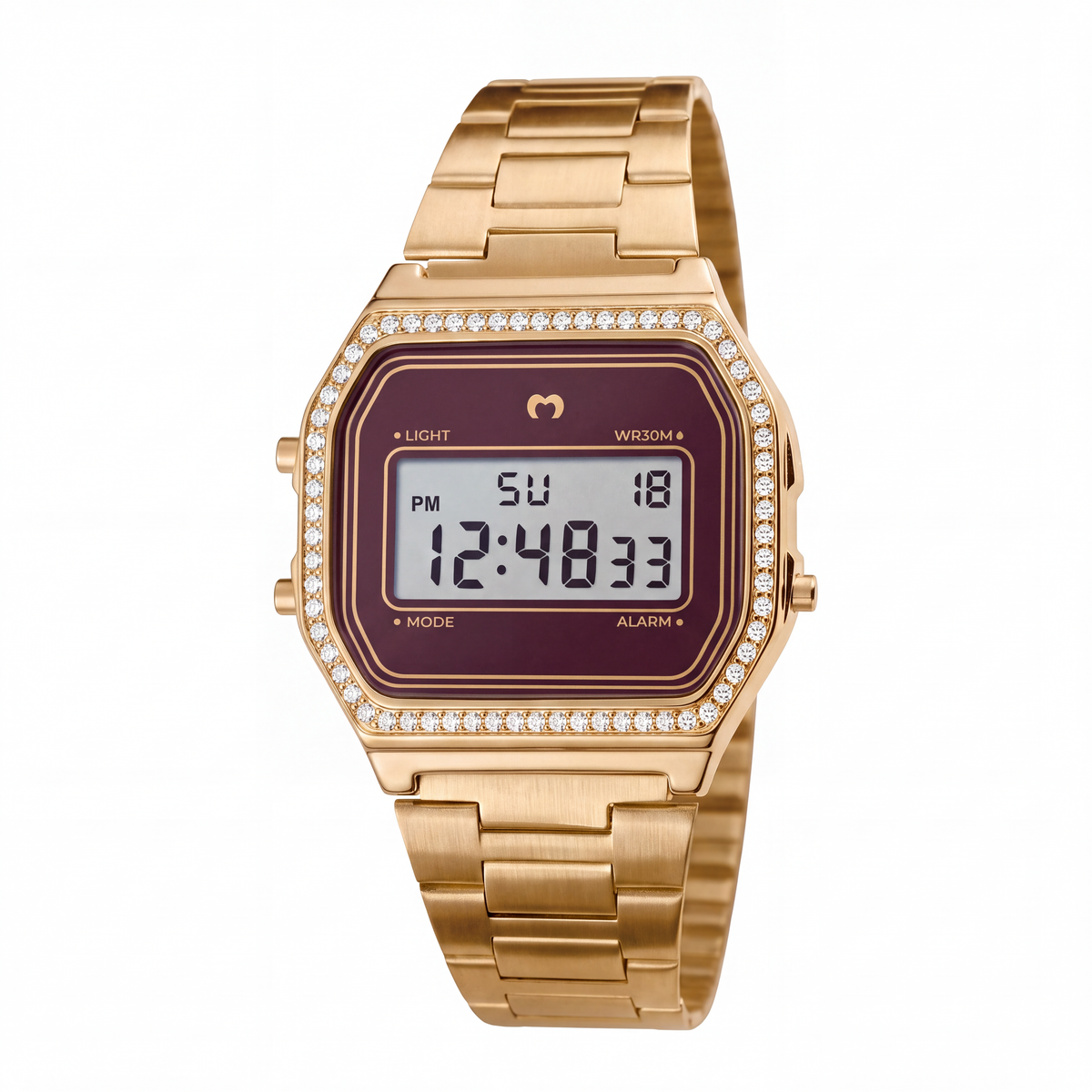 Orologio digitale vintage brillante ~ Gold-Vino