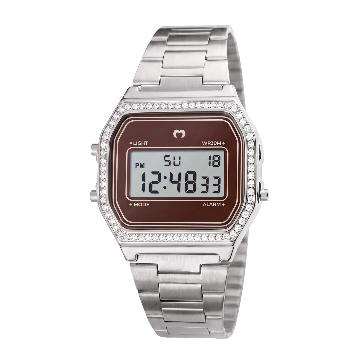 Orologio Digitale Vintage Lucentezza ~ Silver-Cocoa