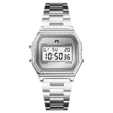 Montre numérique vintage scintillante ~ Argentée